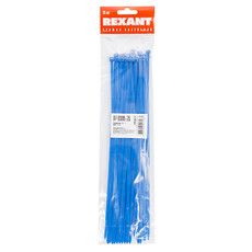 Хомут-стяжка нейлоновая REXANT 300x4,8 мм, синяя, упаковка 25 шт.