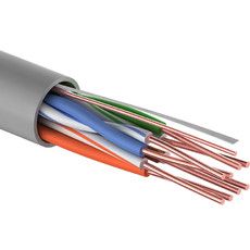 PROconnect Кабель витая пара омедненный, U/UTP, категория 5e, PVC, 4PR, 24AWG, внутренний, серый, 25 м
