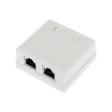Розетка компьютерная внешняя, 2-порта RJ-45 (8P8C), FTP экранированная, категория 6, REXANT