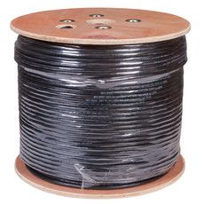 REXANT Кабель витая пара F/UTP, категория 5, PE, 10PR, 24AWG, внешний, черный, 305 м