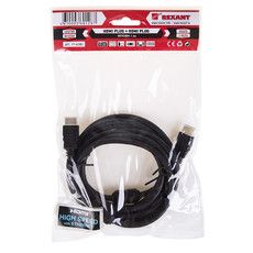 Кабель REXANT HDMI - HDMI 1.4, 3 метра Gold