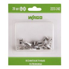Компактная клемма 2-х проводная, 20 штук (серия 2273-242)