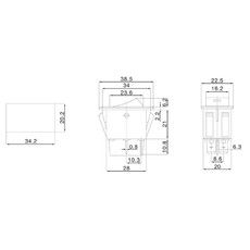Выключатель клавишный 12V 35А (4с) ON-OFF  с синей LED подсветкой  (ASW-17D)  REXANT