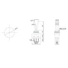 Тумблер 12V 20А (3c) ON-OFF однополюсный с синей подсветкой (ASW-13D) REXANT