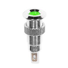 Индикатор металл Ø8 220В подсв/зеленая LED  REXANT
