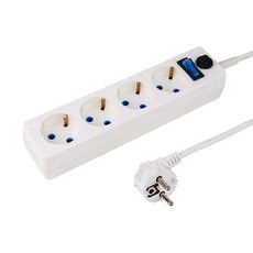 Сетевой фильтр PROconnect STANDARD 4 гнезда, 3 м, 3х0.75 мм², с/з + автовыкл., белый