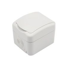 Розетка одноместная Mini OG IP54, с заземлением, о/у, белая KRANZ