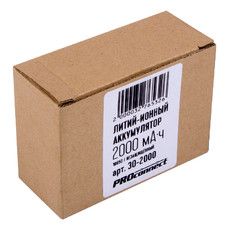 Аккумулятор 18650 unprotected Li-ion 2000 mAH 3.7 В PROconnect