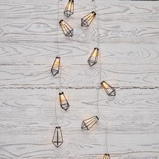 Гирлянда светодиодная Кристаллы черные 10 LED, 1,5 м, прозрачный ПВХ, теплый белый свет свечения, 2 х АА (батарейки не в комплекте) NEON-NIGHT