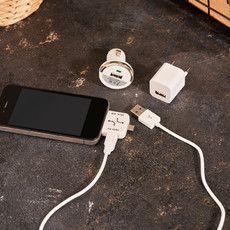 Комплект СЗУ, АЗУ, кабель miniUSB-USB, переходник microUSB 30 pin белый