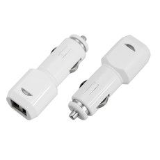 Автозарядка в прикуриватель USB (АЗУ) (5 V, 1000 mA) белая