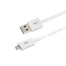 USB кабель microUSB длинный штекер 1 м белый 