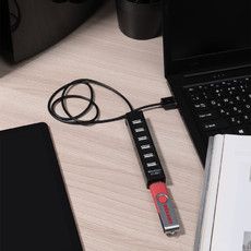 Разветвитель USB на 7 портов черный REXANT