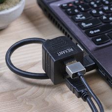Переходник REXANT штекер HDMI - 2 гнезда HDMI с проводом, черный (10 шт./уп.)
