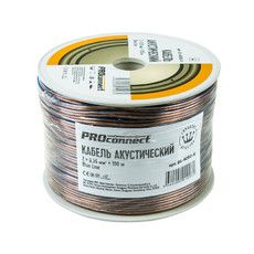 Кабель акустический PROconnect 2х0,35 мм², прозрачный BLUELINE, бухта 100 м