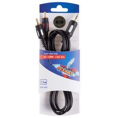 Шнур стерео шт. 3.5 мм - 2RCA  1.5М  (GOLD)  REXANT