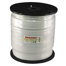 Кабель коаксиальный REXANT RG-6U, 75 Ом, CCS/Al/Al, 64%, бухта 305 м, белый