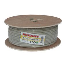 Кабель коаксиальный REXANT RG-8X, 50 Ом, CCS/Al/Al, 75%, бухта 100 м, серый