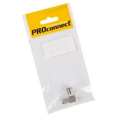 Переходник антенный, (гнездо F - гнездо TV), угловой (1шт.) (пакет)  PROconnect