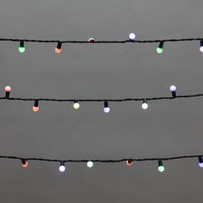 Гирлянда Мультишарики 20м, 200LED, диаметр 15мм, IP44, зеленый провод, свечение мульти (RG/RB), мигание, 230В NEON-NIGHT
