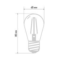 Ретро-лампа филаментная ST45, E27, 2 LED, 2Вт, ТЕПЛЫЙ БЕЛЫЙ, 230В, IP65 NEON-NIGHT