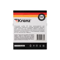 Скобы для мебельного степлера KRANZ 10 мм, тип 53, 1000 шт.