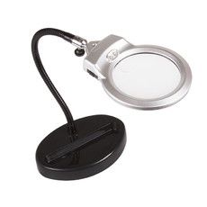 Лупа с подсветкой REXANT, 90 мм (2.5х) + 22 мм (5х), 2 LED, ниша