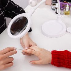 Лупа настольная 3D REXANT с подсветкой 30 LED, подставка+прищепка, белая