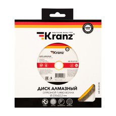 Диск алмазный отрезной Turbo волна 230x22.2x2.4x10 мм KRANZ