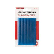Стержни клеевые REXANT Ø 11 мм, 100 мм, синие (6 шт./уп.) (блистер)